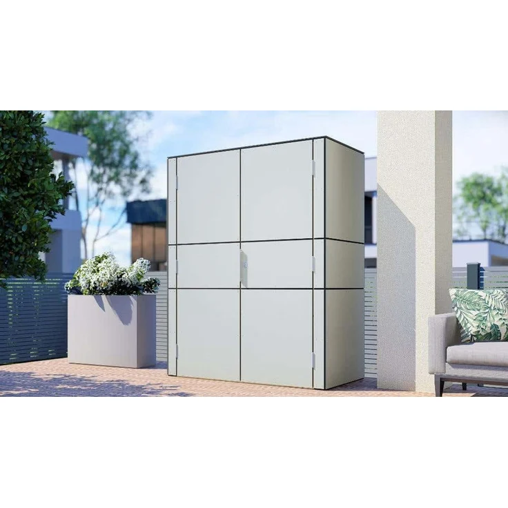 Alpholz Gartenschrank HPL Highboard aus Holz in Graumit 6 mm Wandstärke – Bild 3