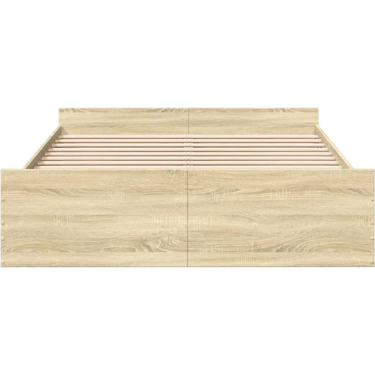 vidaXL Bettgestell mit Schubladen Sonoma-Eiche 150x200cm Holzwerkstoff 3280288 – Bild 4