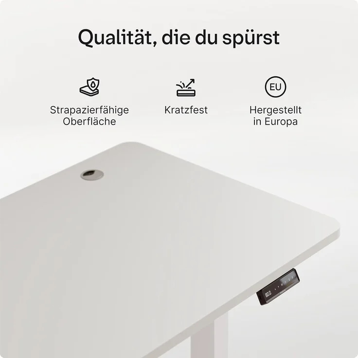 Desktronic HomePro Elektrisch höhenverstellbarer Schreibtisch 200x80cm Blau/Weiß mit Memory-Funktion, Anti-Kollisions Technologie, USB-A und USB-C-Ladeanschlüssen – Bild 4