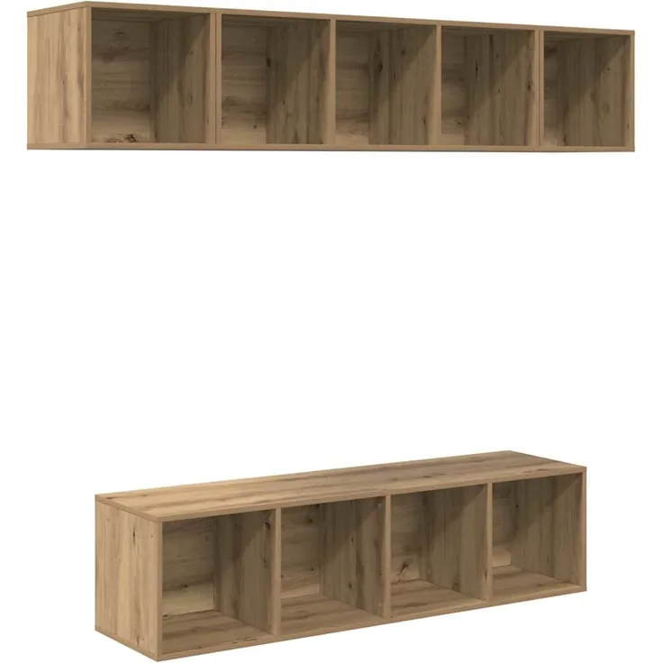 vidaXL TV-Schrankset Wandmontiert 4 pcs Artisan-Eiche Holzwerkstoff 3393422