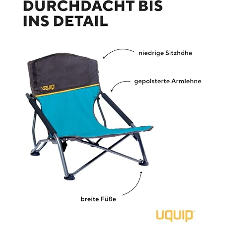 Uquip Strandstuhl Sandy Campingstuhl Faltstuhl Klappstuhl Faltbar Niedrig 120 kg Blue/Grey – Bild 7