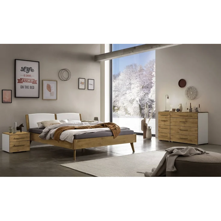 Accessoires Nachttische braun Wildeiche Massivholz 50cm x 45cm x 41cm – Bild 2