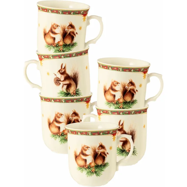 Seltmann Weiden Marieluise Weihnachtsnostalgie Becher mit Henkel 270 ml 6er Set