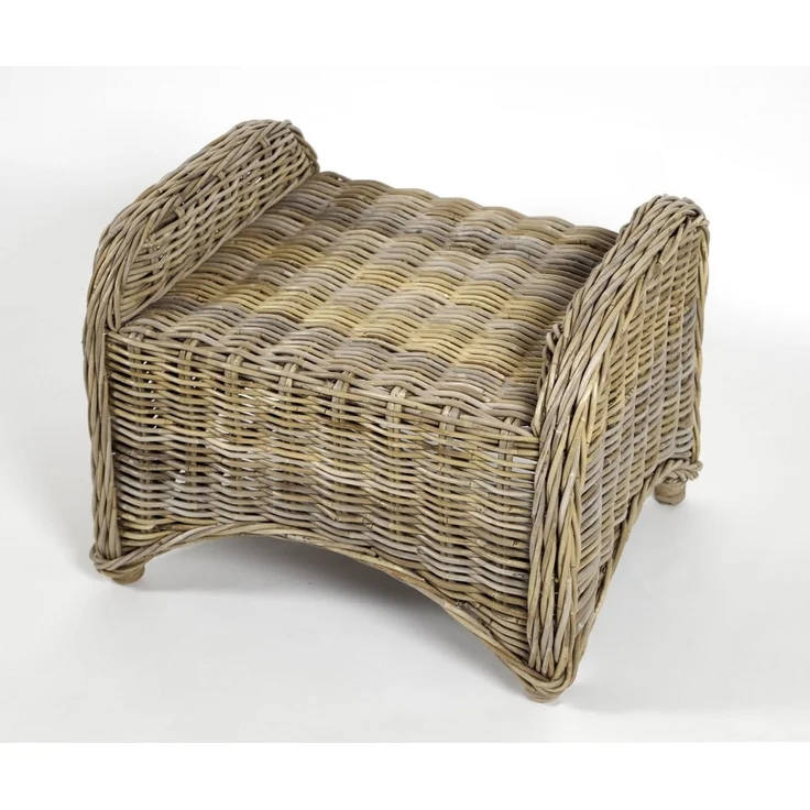 Kobolo Sitzwürfel CARDIFF Hocker Rattan grau mit Kissen H 38 cm (kubu-grey, Höhe 38cm) – Bild 5