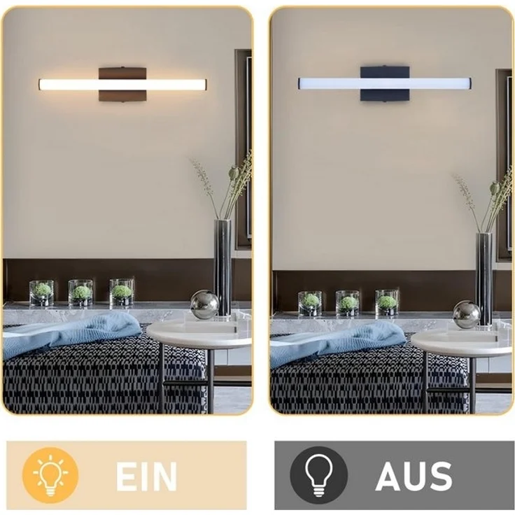 Nettlife LED Wandleuchte Schwarz Modern 6W 3000K Warmweiß für Flur, LED fest integriert, Warmweiß, Wandlicht für Wohnzimmer Schlafzimmer Küche – Bild 4
