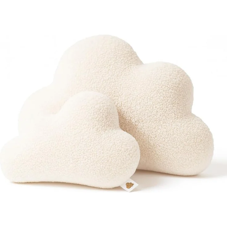 BABEES Dekokissen DEKOKISSEN Boucle Kuschelkissen Herz Wolke GROß 40x25, XXL 60x35 cm, Deko Kissen Geschenk Baby Kinderzimmer Weihnachten Babyshower – Bild 3