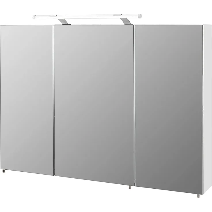 Schildmeyer Spiegelschrank 124889, Melaminharzbeschichtete Spanplatte, weiß, 100 x 16 x 75 cm