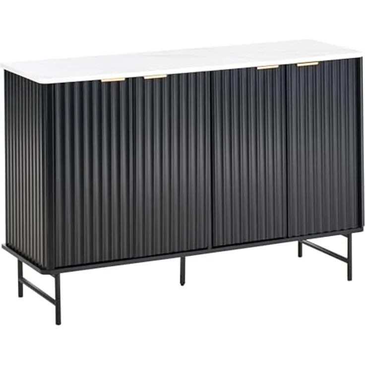 Schrank GLASTONBURY Marmor Optik Schwarz