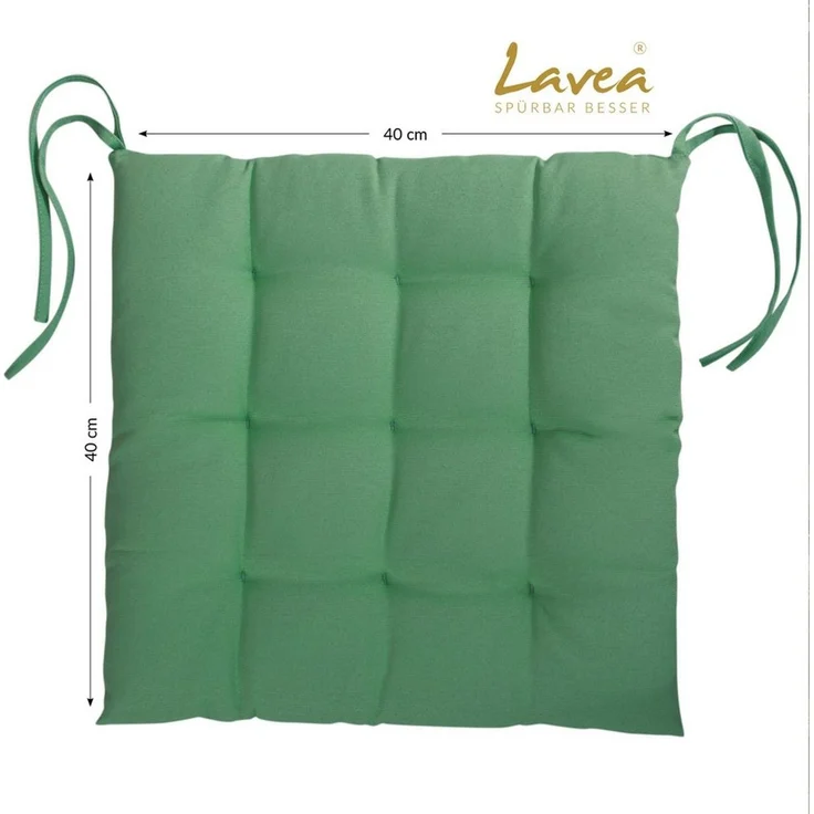 Lavea Stuhlkissen Lavea® Sitzkissen & Stuhlkissen 40x40 cm – 4er/8er Set, 40x40x3 cm, mit Stoffbändern, Indoor & Outdoor, für Garten & Balkon – Bild 4