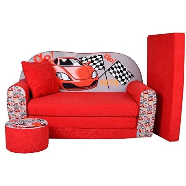 FORTISLINE 'Racing Car' Kindersofa mit Hocker