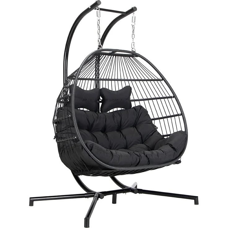 HOME DELUXE Hängesessel LOMA – 2 Sitzer Schwarz – Bild 10
