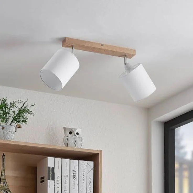 Lindby Deckenstrahler Imarin, Holz IP20, 2 x 15 W LED – Bild 4