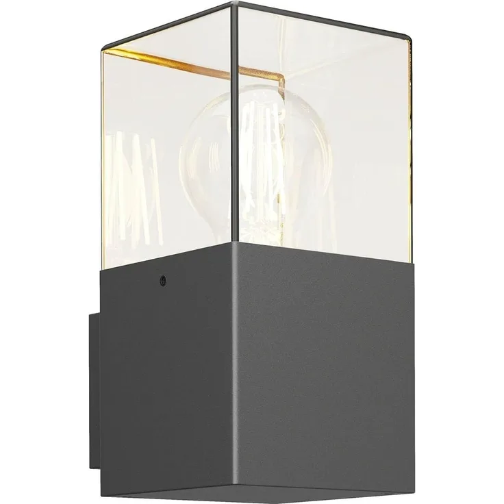 Lucande Außen-Wandleuchte Keke, dimmbar, Leuchtmittel nicht inklusive, Modern, Aluminium, Kunststoff, grafitgrau, 1 flammig, E27