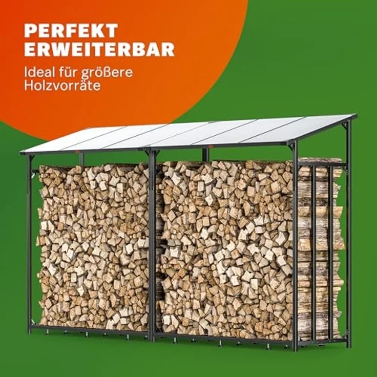 GARDEBRUK® Kaminholzregal XXL, mit wasserabweisender Abdeckplane – Bild 7