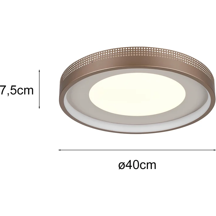 Moderne LED Deckenleuchte SOLEA getrennt schaltbar, Coffee Ø 40cm – Bild 4