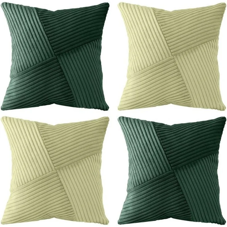 Amilian Kissenhüllen - 4er Set Kissenbezug, Kissenbezüge - Zierkissenbezüge, (4 Stück), 40x40 cm, Kissenhülle für Sofakissen, Dekokissen, Zierkissen, Kissen – Bild 4