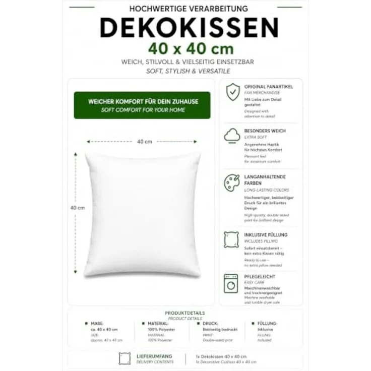 Minecraft Survival Mode Dekokissen Kissen 40x40 cm Steve Alex – Bild 6