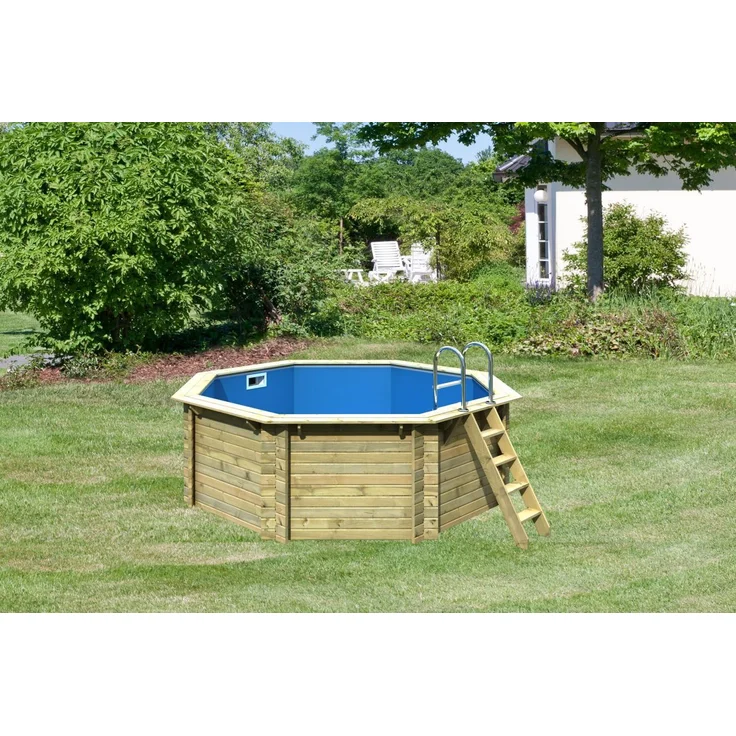 Karibu Pool Modell 1A Classic 400x400 cm, Holz kdi, Set mit Filter +Skimmer