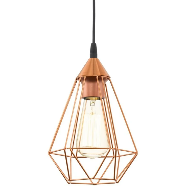 Eglo 94193 Hängeleuchte TARBES E27 1X40W Kunststoff schwarz, Stahl kupferfarben H:110 Ø31cm dimmbar – Bild 5