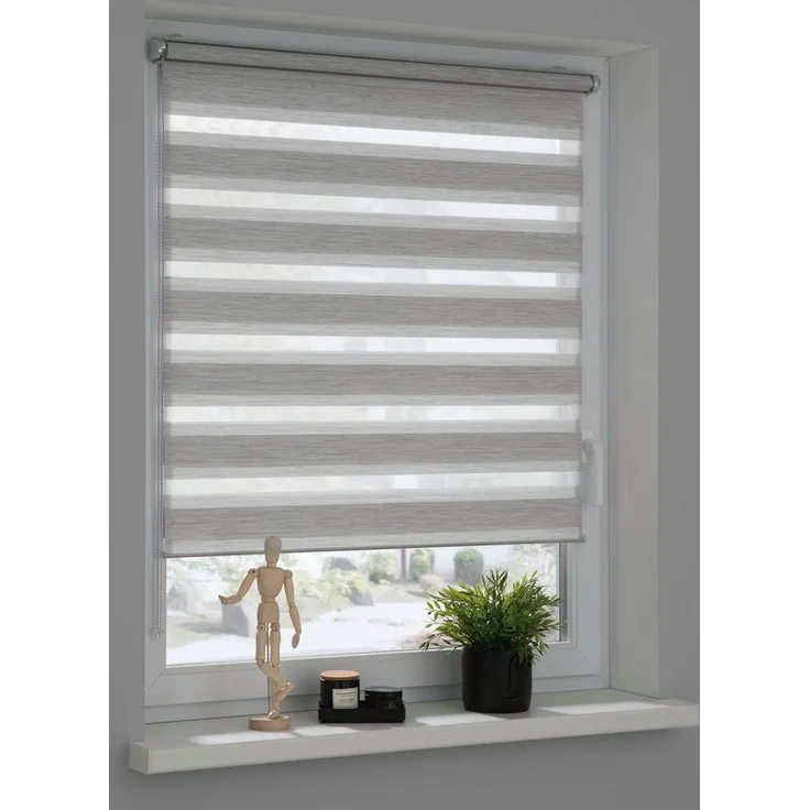 Doppelrollo Doppelrollo Tilda, SCHÖNER WOHNEN-Kollektion, transparent, mit Bohren/ohne Bohren, freihängend, Klemmfix, geklemmt, silberne oder weiße Rollo-Technik – Bild 3