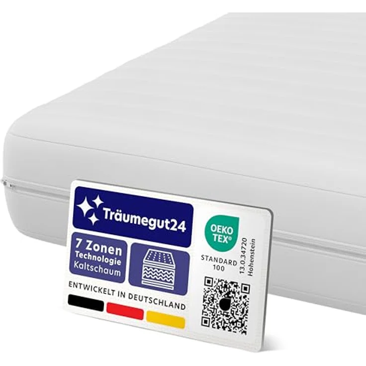 Träumegut24 - K12 Orthopädische 7-Zonen Kaltschaummatratze - Matratze Härtegrad H2 & H3 - Rollmatratze (140x200 cm, H2 & H3) – Bild 2