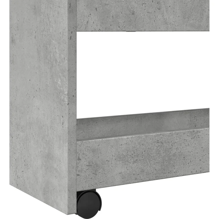 vidaXL Aufbewahrungswagen Schmal 4 Etagen Betongrau Holzwerkstoff 855262 – Bild 6