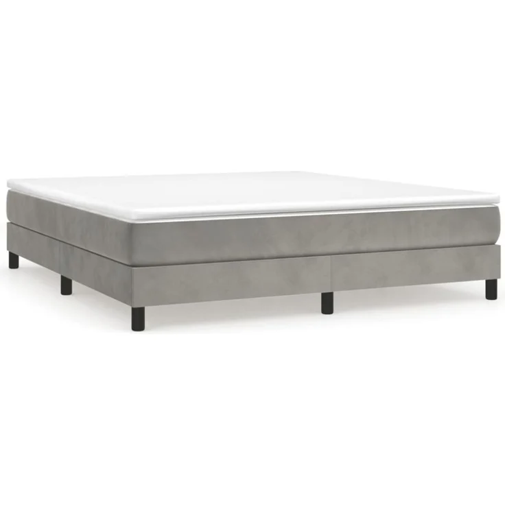 Boxspringbett Hellgrau 180x200 cm Samt [3120784] – Bild 4