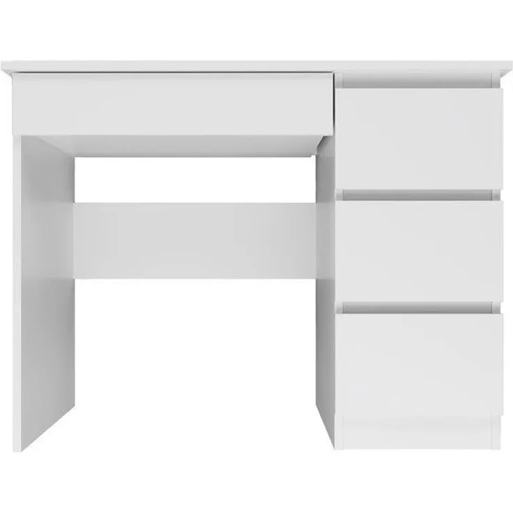 ibonto COMPUTERTISCH WEISS Schreibtisch mit 4 Schubladen (H 76 x T 51 x B 24 cm)