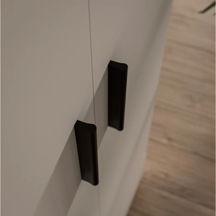 Forte TRAWEN Kleiderschrank 170 180, moderner Kleiderschrank, 4-türig, Schublade, Schlafzimmerschrank, Holzwerkstoff, Weiß, 177,5 cm breit x 210,5 cm hoch x 54,2 cm tief – Bild 8