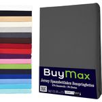 Buymax Spannbettlaken Stretch 140x200-160x220 cm für Wasserbetten und Boxspringbetten Bettbezug für Matratzen bis 35 cm Matratzenhöhe, Anthrazit