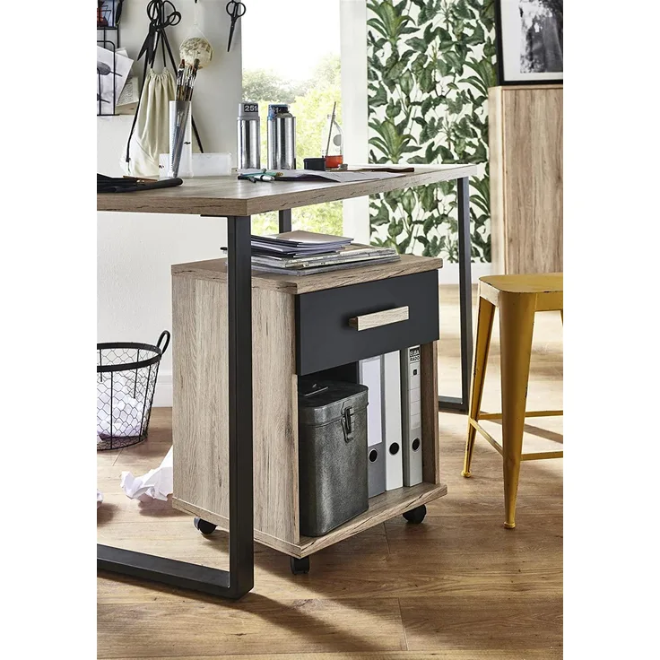 Rollcontainer >Canton< in San Remo Eiche - 46x58x40cm (BxHxT)
