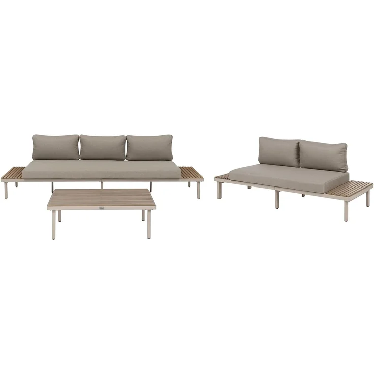 Lounge Set mit Tisch 5-Sitzer FIVIZZANO Akazienholz Beige – Bild 1