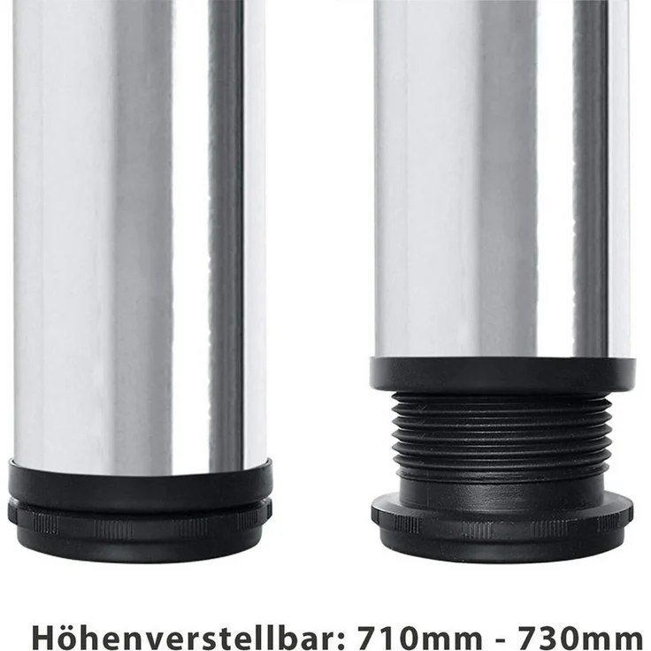 Youyijia Tischbein 4 Stück 710-730mm Regulierbare Tischbeine Ø60mm Edelstahl Tischbeine – Bild 2