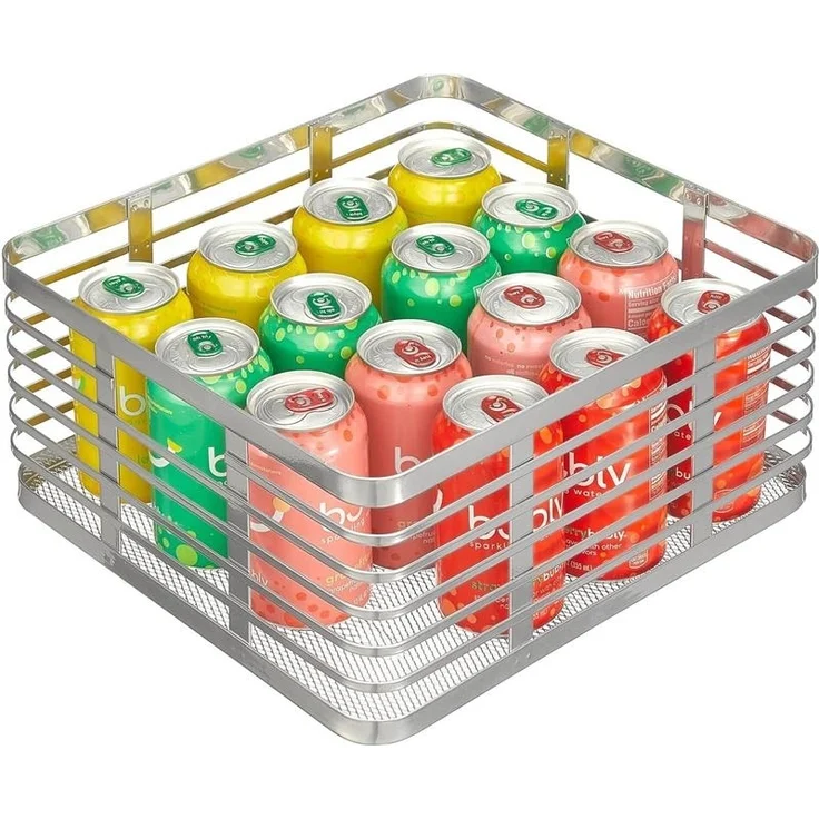 mDesign Allzweckkorb Gitterbox Drahtkorb Aufbewahrung 3er Set Metall Silber – Bild 7