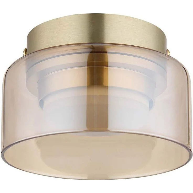 GLOBO LIGHTING LED Deckenleuchte, Leuchtmittel inklusive, Warmweiß, Deckenleuchte Deckenlampe Esszimmerlampe amber goldfarben 1 flammig – Bild 3