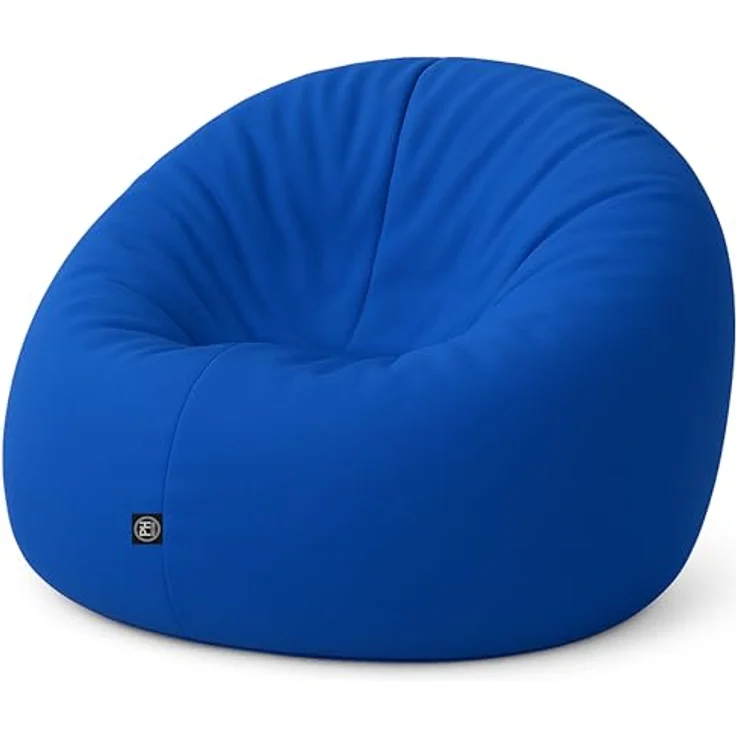 PATCH HOME 2 in 1 Funktion Sitzsack Sessel Bean Bag Sitzsäcke Gaming mit Reißverschluss bereits befüllt - Ø 125cm - Blau – Bild 2