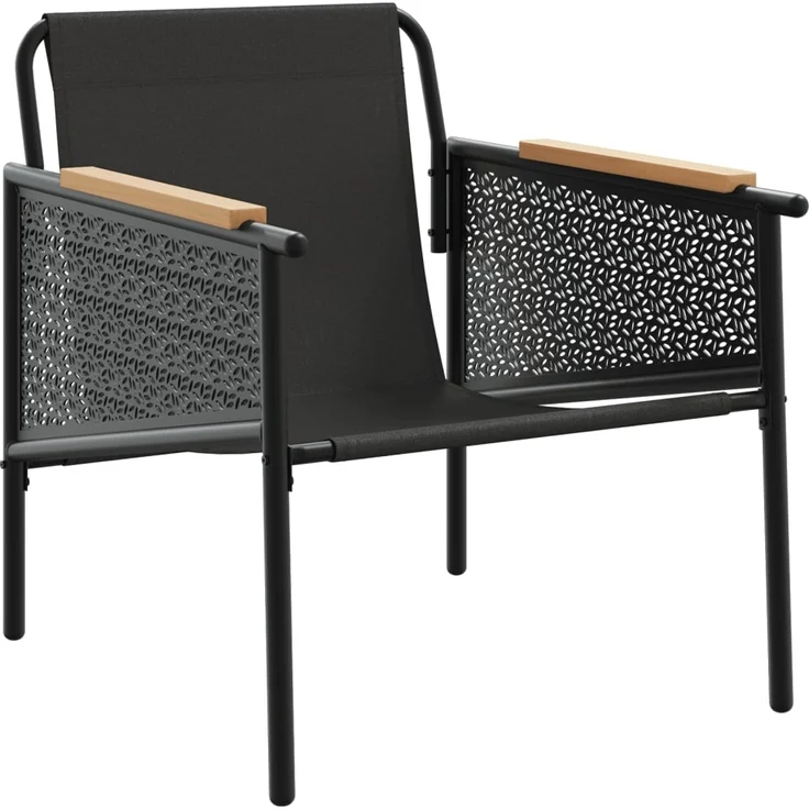 vidaXL Gartenstühle mit Kissen 2 Stk. Schwarz Stahl 4009301 – Bild 3