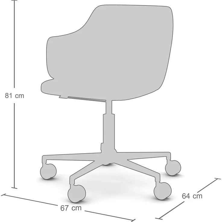 ASSMANN Schalenstuhl Consento Triest gepolstert mit Rollen Grün 56x58x79cm Metall Textil – Bild 3