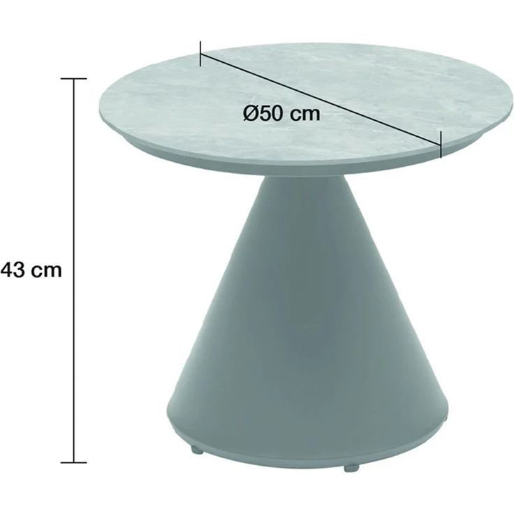 Couchtisch Madison Beistelltisch Gartentisch Ø50x43 cm Rund Betonoptik Keramik – Bild 2