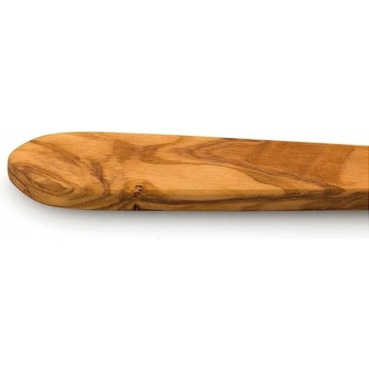 Continenta Kochlöffel mit Ecke und Loch, Rührlöffel, Holzlöffel, Küchenhelfer, Kochzubehör, Olivenholz, L 30 cm, 4923