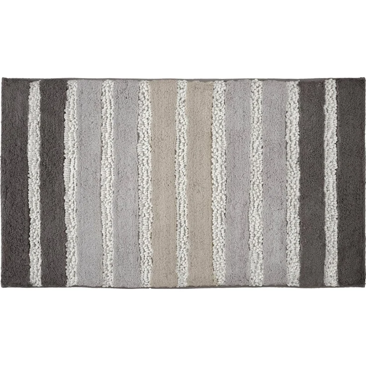 Kleine Wolke Badematte Phoenix, Höhe 35 mm, rutschhemmend beschichtet, fußbodenheizungsgeeignet, Baumwolle, Kunstfaser, quadratisch, Badteppich, gestreift, Hoch-Tief Effekt, waschbar – Bild 3