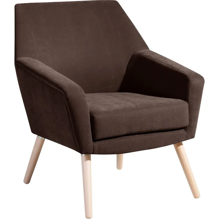 Sessel Kachka Bezug Veloursstoff Buche natur / braun 21070