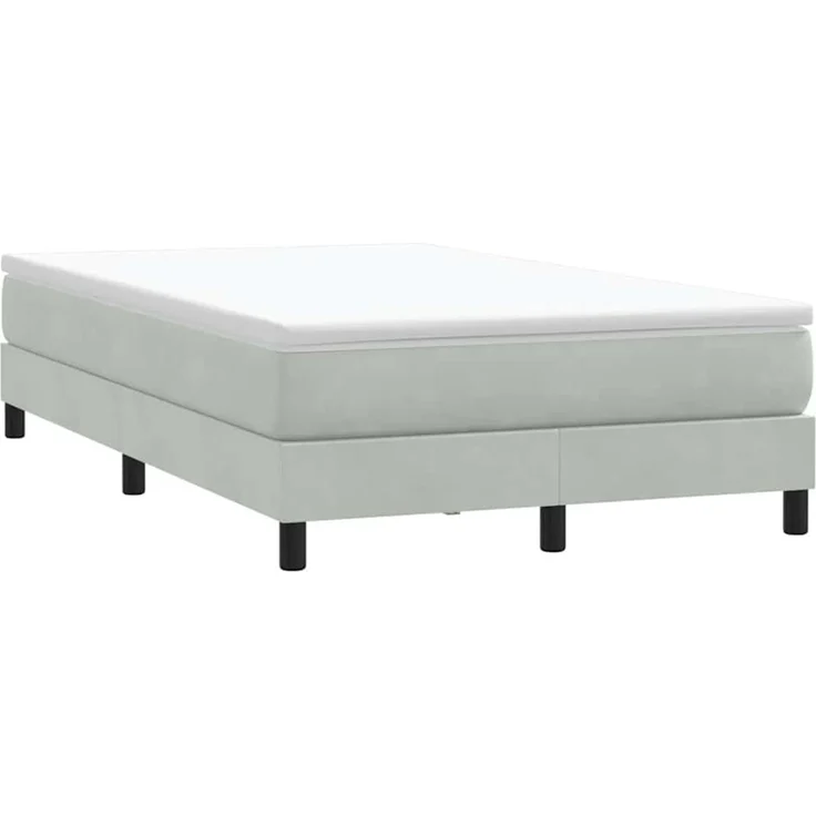 vidaXL Boxspringbett ohne Matratze Hellgrau 120x210 cm Samt 3315819 – Bild 1