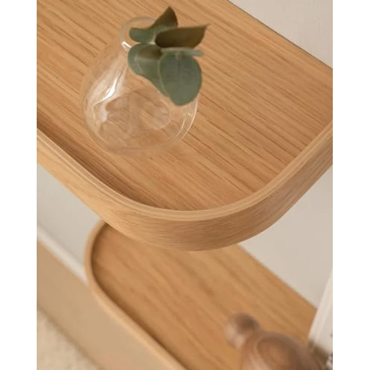 Kazai.® Wandregal-Set 'Toke' | 3 Hängeregale in Echtholz-Veneer | Schwebendes Holzregal als Wanddeko und Ablage für Bad, Wohnzimmer, Küche, Schlafzimmer und mehr | Eiche – Bild 6