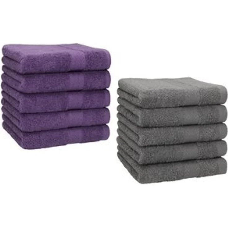 Betz Gästehandtücher 10 Stück Gästetuch Set Premium 30x50 cm Farbe lila und anthrazit, 100% Baumwolle (Set, 10-St) – Bild 6