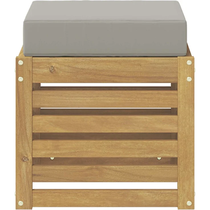 vidaXL Outdoor Hocker Bank Weiß 43 x 43 x 45 cm Massivholz Akazie 901681 – Bild 3