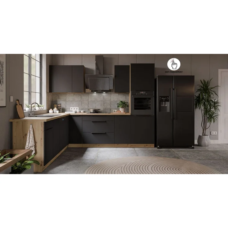 Winkelküche ARIA K-AR ECKE 2 - 250 x 270 cm Anti Fingerprint Küchenzeile Küchenblock Singleküche Einbauküche Küche Eckküche – Bild 3