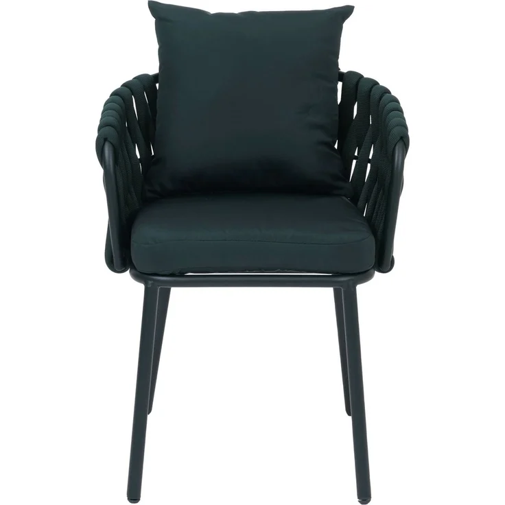 2er-Set Aluminium-Esszimmerstuhl HWC-P89, Indoor Stuhl Armlehne, Stoff/Textil (180 g/m²) Seilgeflecht Rope ~ grün – Bild 8