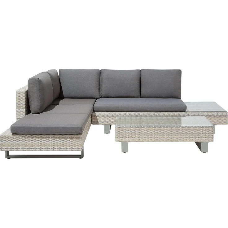 Beliani 'LANCIANO' Ecksofa Lounge Set, Polyrattan grau – Bild 1
