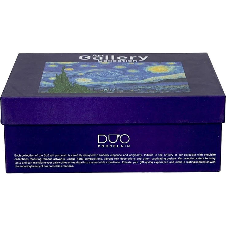 DUO ART GALLERY 2er-Set Espressotasse mit Untertasse STARRY NIGHT inspired by Van Gogh, New Bone China Porzellan – Bild 5